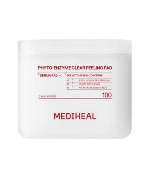 推介黑頭粗糙肌~韓國MediHeal Phyto-Enzyme Clear Peeling Pad 植物酵素角蛋白去角質死皮爽膚棉片 - 100片裝