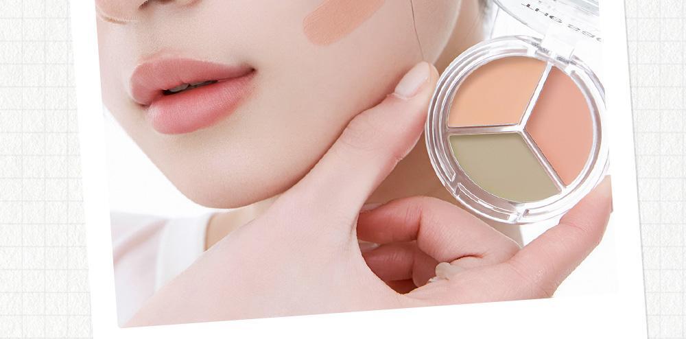 【光澤款】GlowPick🏆~韓國 TheSaem Cover Perfection Triple Pot Concealer Glow 完美色遮瑕X校正X調膚修容盤光澤版 (#01-03) - 3色選擇
