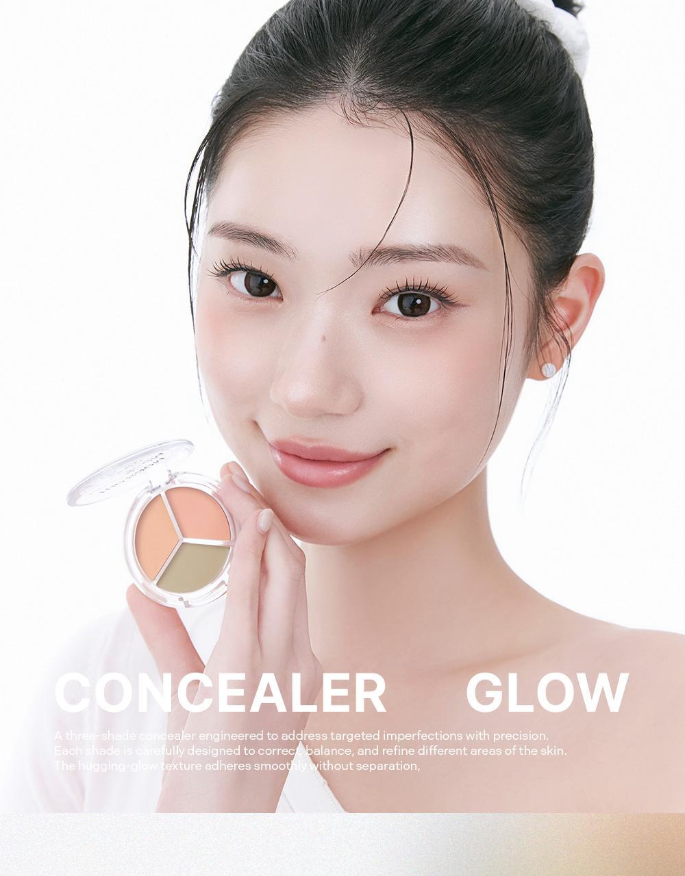 【光澤款】GlowPick🏆~韓國 TheSaem Cover Perfection Triple Pot Concealer Glow 完美色遮瑕X校正X調膚修容盤光澤版 (#01-03) - 3色選擇