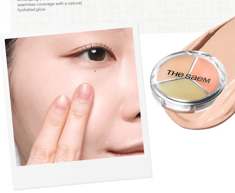 【光澤款】GlowPick🏆~韓國 TheSaem Cover Perfection Triple Pot Concealer Glow 完美色遮瑕X校正X調膚修容盤光澤版 (#01-03) - 3色選擇