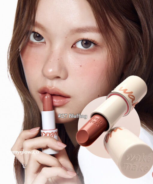 新色入！Re:Nude系列 日常通勤素顏友好～韓國 Wakemake Healthy Glow Balm Stick 自然血色感光澤唇膏(#01-29) - 多色選擇