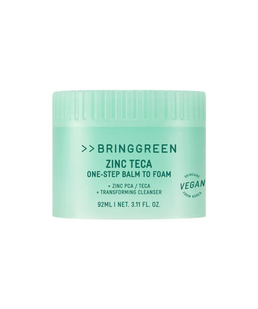 〖膏轉泡泡 卸潔一Take過〗韓國 Bring Green Zinc Teca One-step Balm To Foam 鋅PCA X 積雪草TECA輕柔淨膚一步卸淨潔顏膏 - 92ml