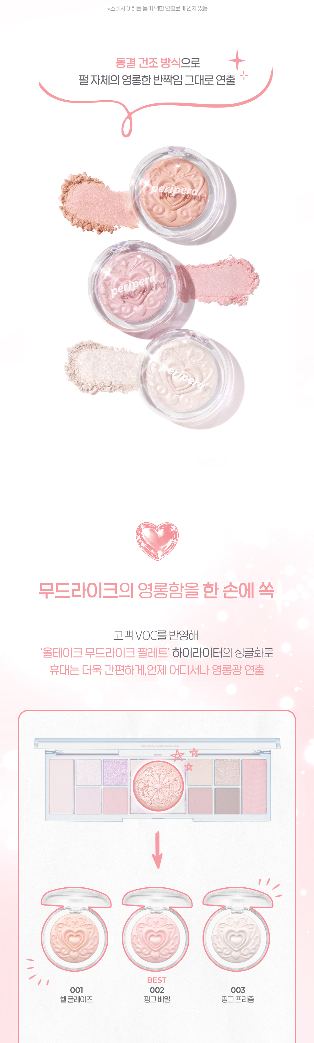 韓國 peripera Moodlike Highlighter 夢幻浮雕打亮 高光(#01-03) - 3色選擇