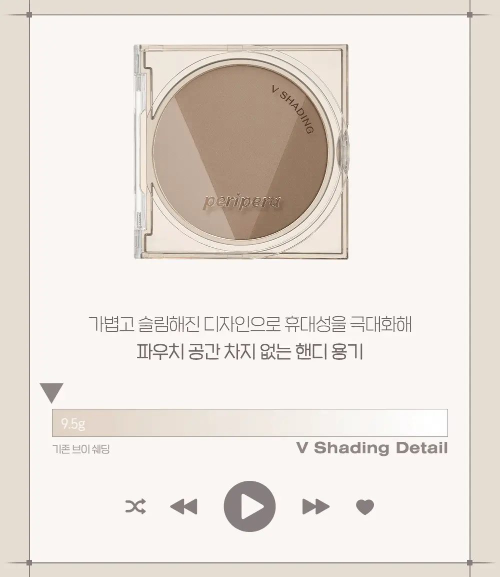 GlowPick🏆＼2026最新升級版／ 韓國Peripera V Shading Detail 3色修容盤(#01-03) - 3色選擇