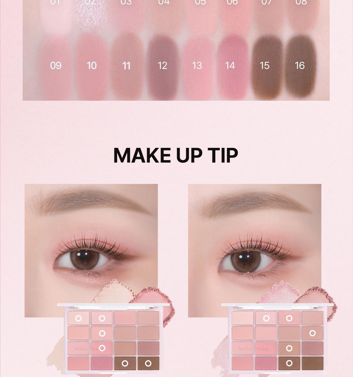 [最新色入！] 🏆2年銷量No.1! 韓國WakeMake Soft Blurring Eye Palette 16色眼影盤 (#01-29) - 多款色調選擇