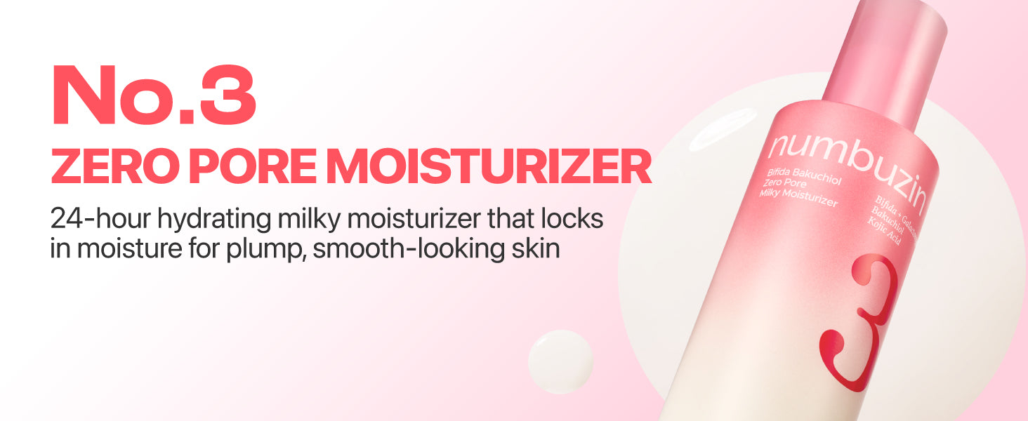 5重毛孔護理~ 韓國numbuzin No.3 Bifida Bakuchiol Zero Pore Milky Moisturizer 雙歧桿菌 補骨脂酚零毛孔乳霜保濕面霜 - 150ml