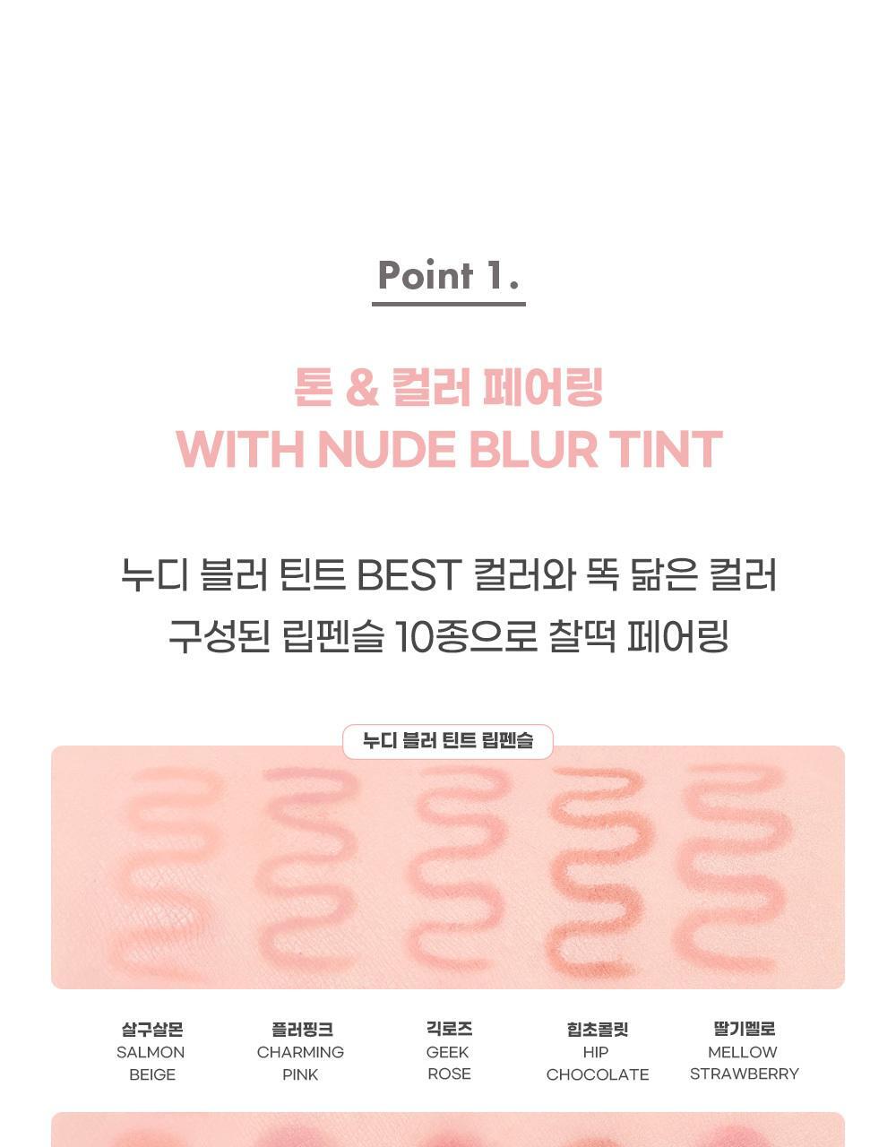 韓國 Colorgram Nude Blur Lip Pencil 自然無痕裸色柔霧唇線筆(#01-10) - 10色選擇