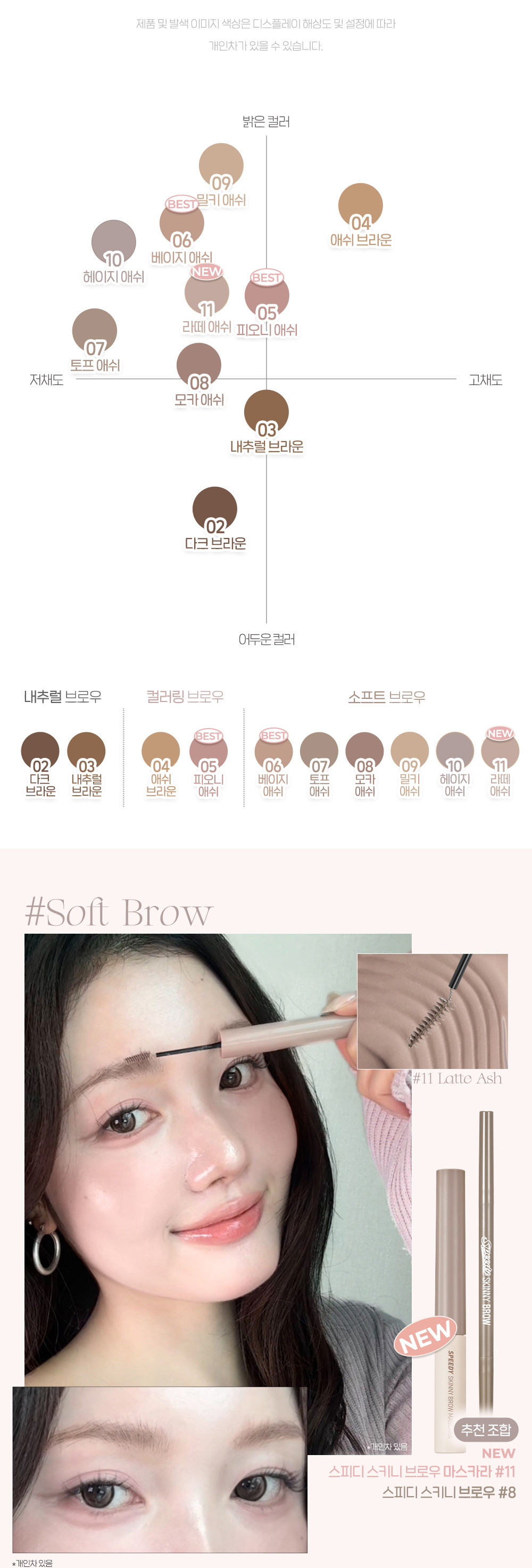 [新色#11 Latte Ash入!]GlowPick🏆 韓國 Peripera Speedy Skinny Browcara 造型染眉膏01-11 - 11色選擇