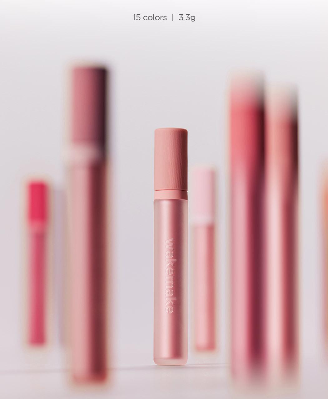 Min Kim大師共同研發~韓國 wakemake Bold Lip Blur Tint 柔和顯色像素級柔焦霧面唇釉 (#01-15) - 15色選擇