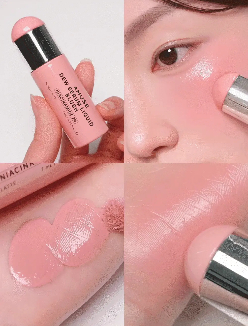 肌膚感胭脂~韓國Amuse Dew Serum Liquid Blush 水潤精華胭脂液(S01-05, P01-02) - 7色選擇