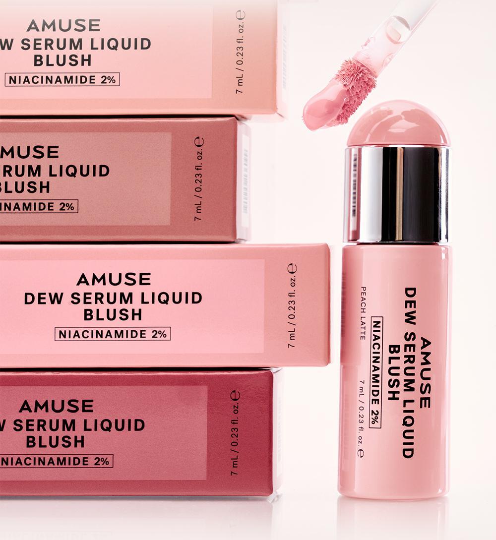 肌膚感胭脂~韓國Amuse Dew Serum Liquid Blush 水潤精華胭脂液(S01-05, P01-02) - 7色選擇