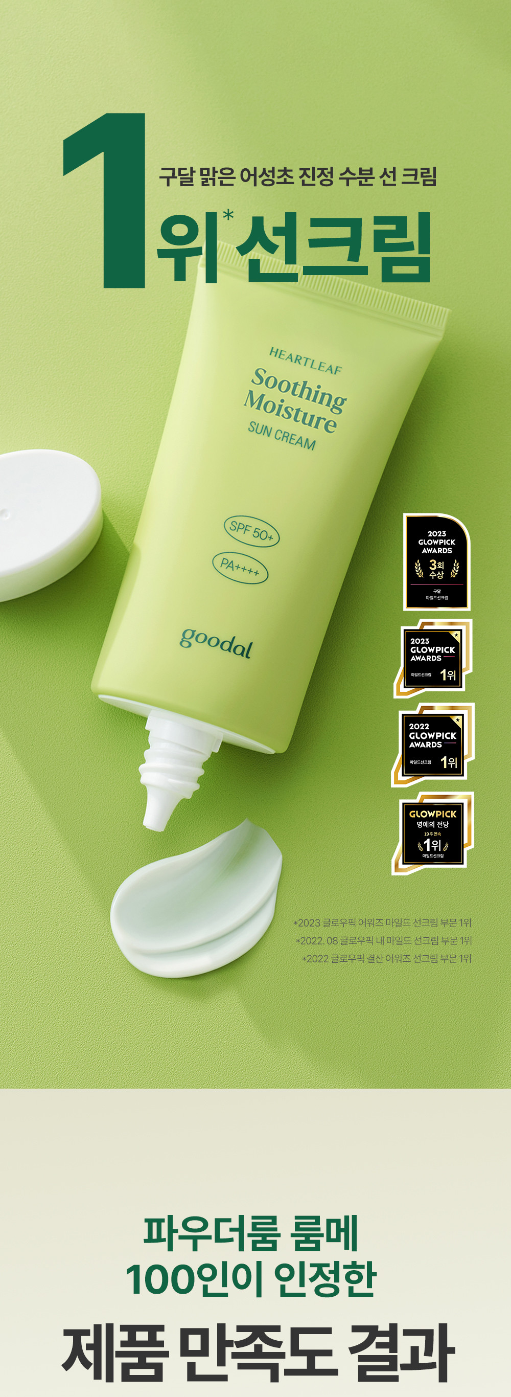 Olive Young🏆 韓國Goodal Heartleaf Calming Moisture Sun Cream SPF50+ PA++++ 魚腥草舒緩保濕修護防曬霜 – 50ml