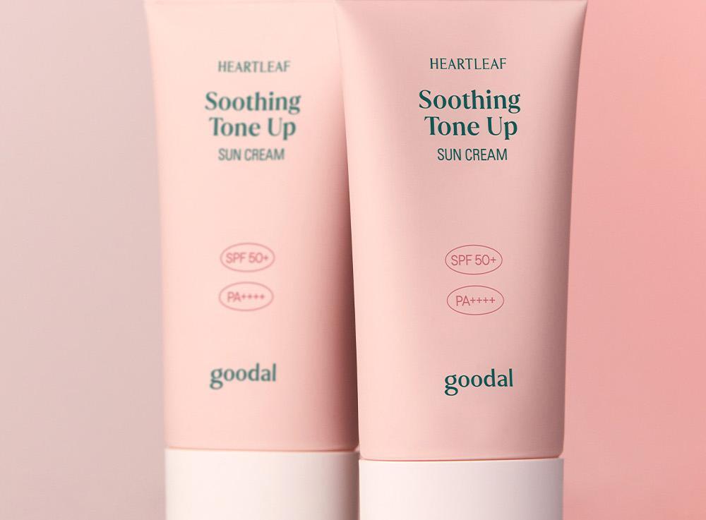GlowPick🏆 韓國goodal Heartleaf Soothing Moisture Tone Up Sun Cream 魚腥草舒緩保濕提亮防曬霜SPF50+ PA++++ - 50ml