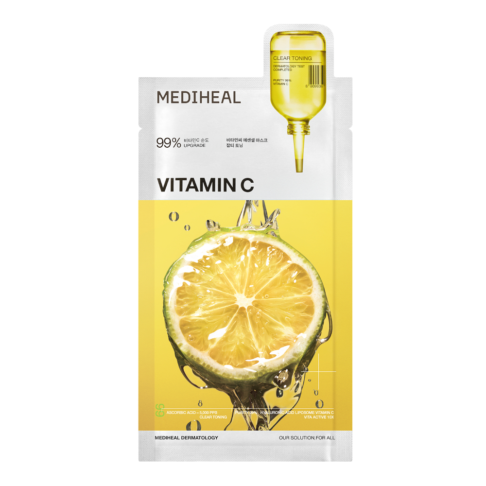 韓國 Mediheal Vitamin C Essential Mask Clear Toning 99%純維C提亮淡印保濕面膜 10片裝 - 2種選擇 韓國 Mediheal Vitamin C Essential Mask Clear Toning 99%純維C提亮淡印保濕面膜 10片裝 - 2種選擇