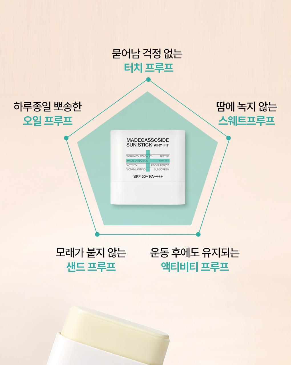 韓國 Mediheal Madecassoside Sun Stick Airy Fit 積雪草苷清爽輕盈空氣感防曬棒SPF 50+ PA++++