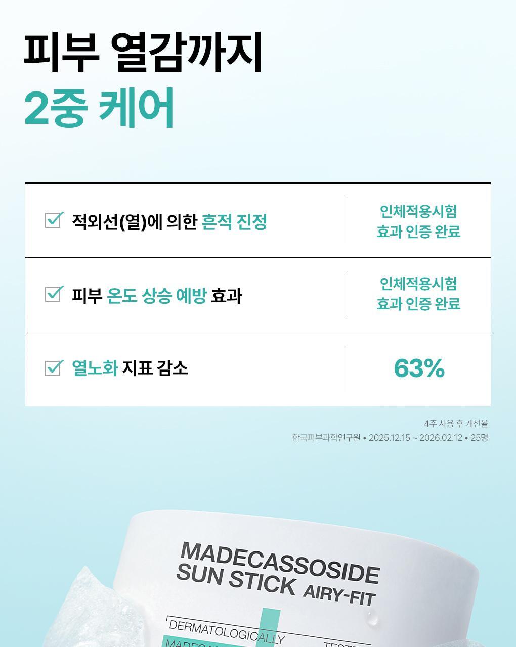 韓國 Mediheal Madecassoside Sun Stick Airy Fit 積雪草苷清爽輕盈空氣感防曬棒SPF 50+ PA++++