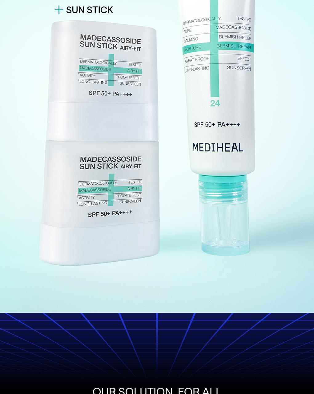 韓國 Mediheal Madecassoside Sun Stick Airy Fit 積雪草苷清爽輕盈空氣感防曬棒SPF 50+ PA++++