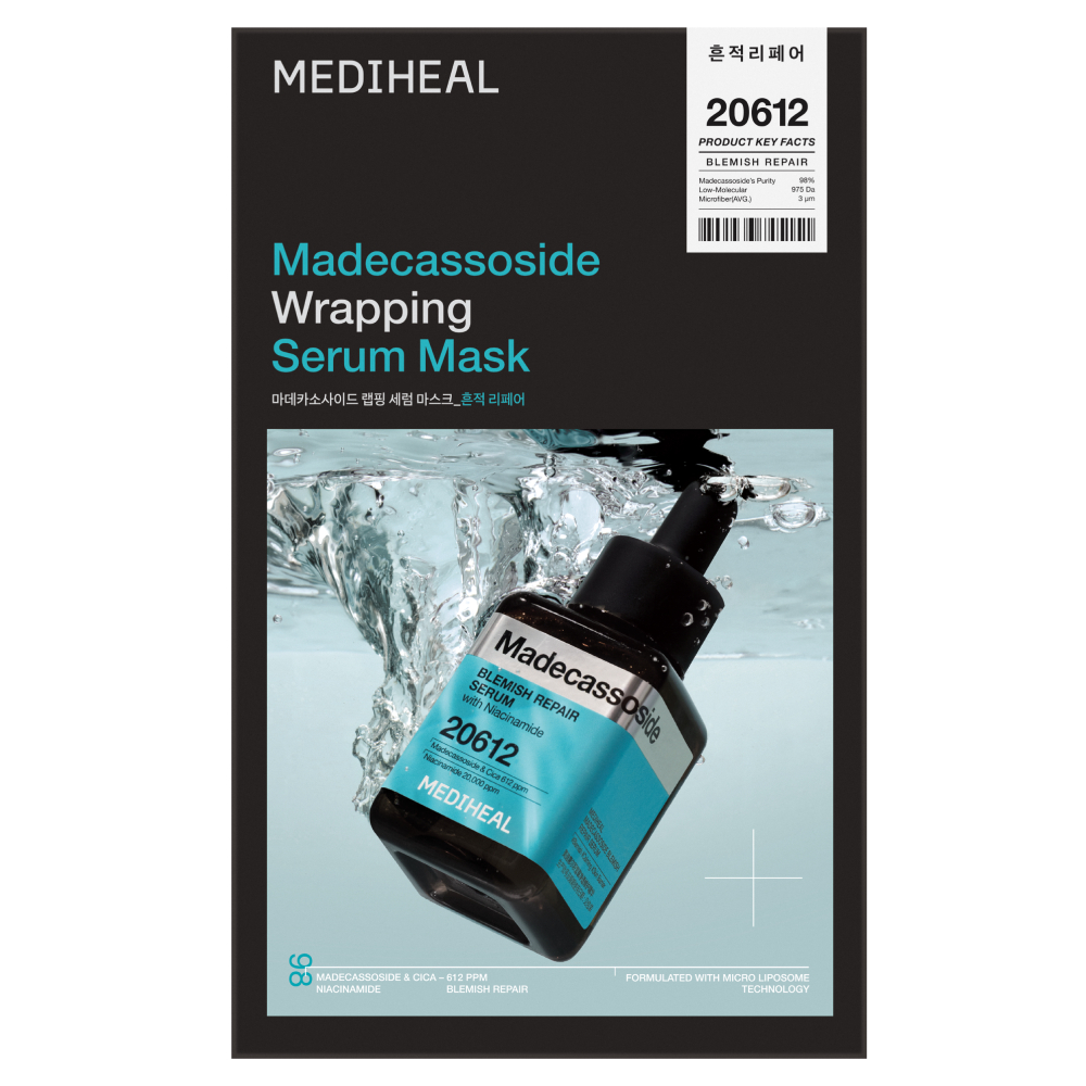 韓國 Mediheal Madecassoside Wrapping Serum Mask 積雪草苷煥膚保濕淡痘印修護包裹式精華面膜 10片裝 - 2種選擇 韓國 Mediheal Madecassoside Wrapping Serum Mask 積雪草苷煥膚保濕淡痘印修護包裹式精華面膜 10片裝 - 2種選擇