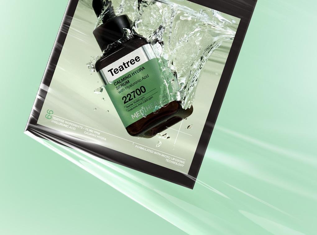 韓國Mediheal Teatree Wrapping Serum Mask 99%純茶樹舒緩保濕修護包裹式精華面膜 10片裝 - 2種選擇