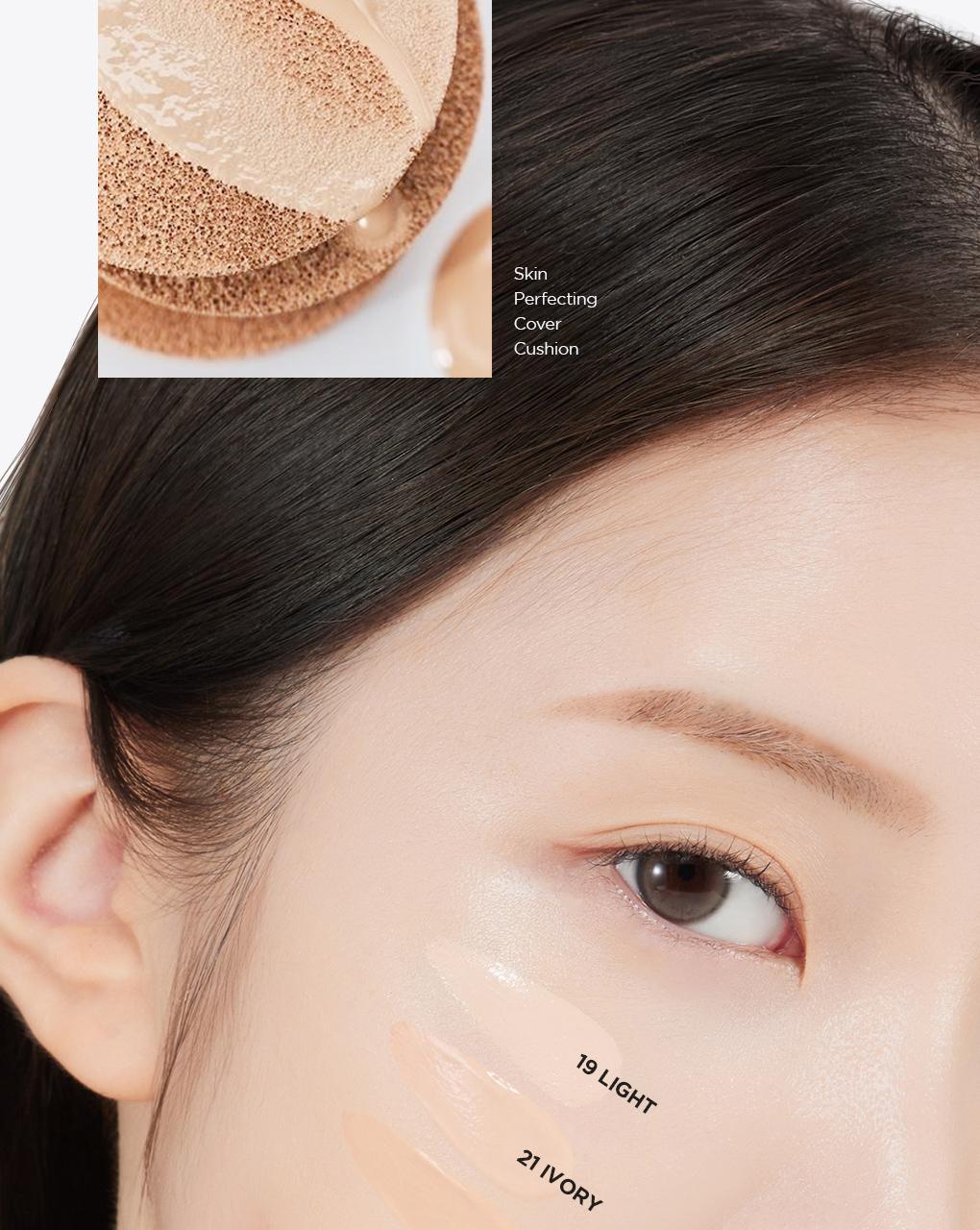 Inbora推介～J韓國 Wakemake Skin Perfecting Cover Cushion 柔霧輕薄遮瑕持妝氣墊粉底SPF 40 PA++連補充裝 - 3色選擇