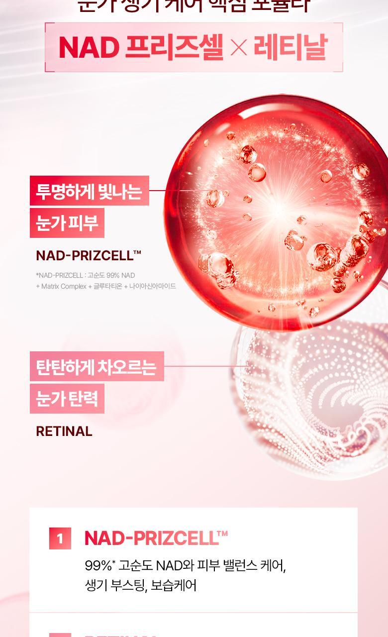 KO眼周暗沉細紋【1+1 優惠裝】韓國 BioHeal BOH NAD Prizcell Retinal Eye Cream Double Pack 專利 99%高純度 NAD X A醛 逆齡重煥眼周活力修護眼霜 - 25ml x 2