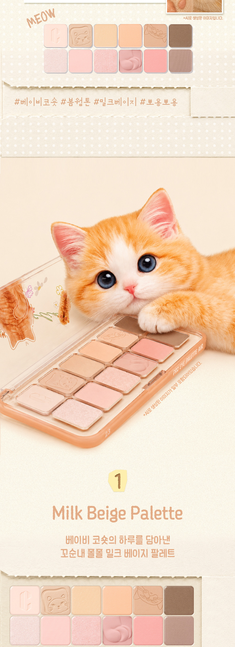 最新Sugar Afternoon 🔮𝑯𝒂𝒓𝒓𝒚 𝑷𝒐𝒕𝒕𝒆𝒓 & Disney 米奇 & 🤠Toy Story系列~🏆GlowPick No.1 ~ CLIO Pro Eye Palette Air 新款12色眼影盤(#01-23) - #23 Baby Koshort 貓貓盤