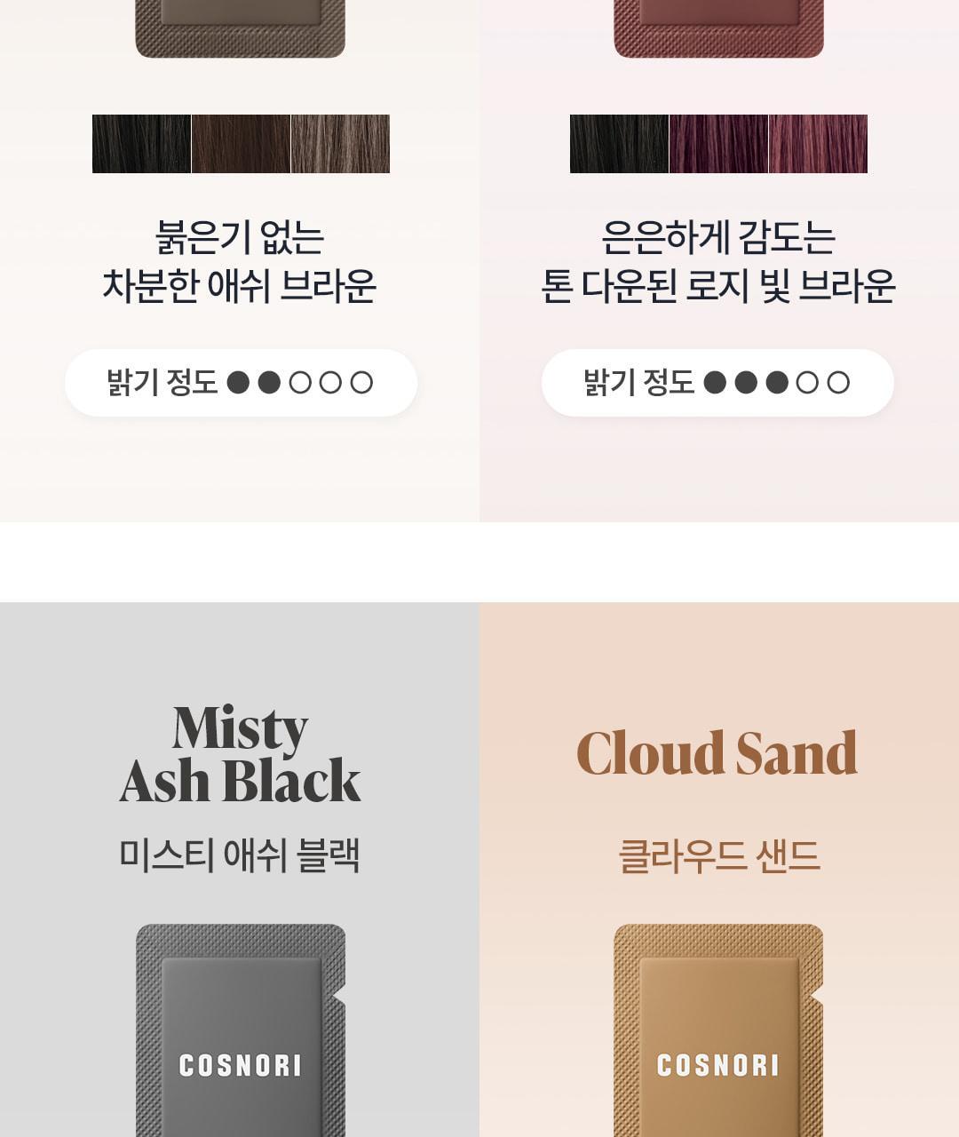 【家用5-10分鐘染眉】韓國cosnori Easy Brow Mood Changer 自然眉色轉換染眉漂眉染眉劑(Tone Changer漂眉/Cloud Taupe灰棕/Rosy Brown玫瑰棕) 一盒5次用 - 5色選擇