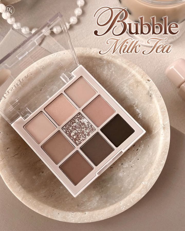 🧋顯色實用黑糖珍珠奶茶系列~Dasique Shadow Palette 9色大地色系眼影盤 - OS01 Bubble Milk Tea