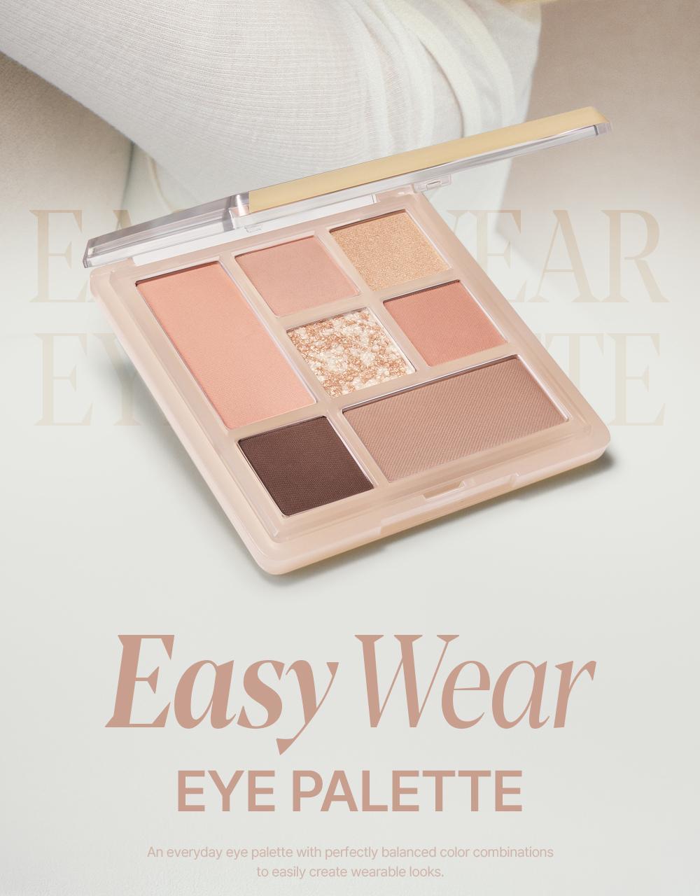 韓國 espoir☕ 經典燕麥Latte系列回歸~espoir Easy Wear Eye Palette 日常實用7色眼影X胭脂X修容綜合眼影盤(#01-03) - 3色選擇