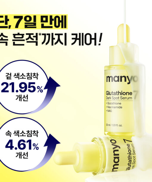 7天見效~韓國 manyo Glutathione 7 Dark Spot Serum 99%高純度奈米穀胱甘肽淡斑精華 - 30ml