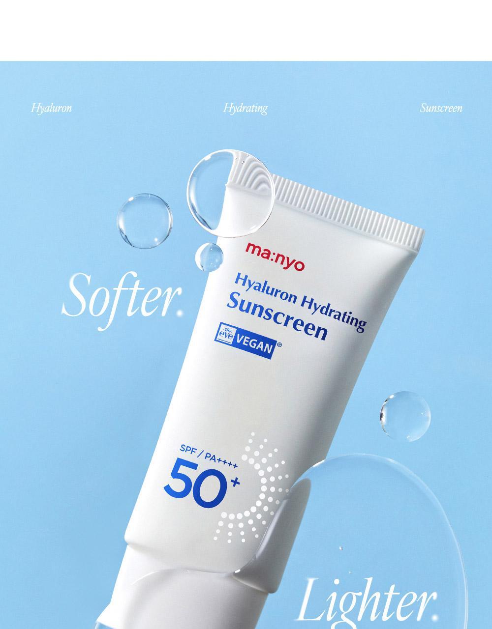 GlowPick🏆 水潤輕盈如護膚品 韓國 manyo Hyaluron Hydrating Sunscreen 透明質酸水潤保濕防曬乳SPF50+PA++++ - 50ml