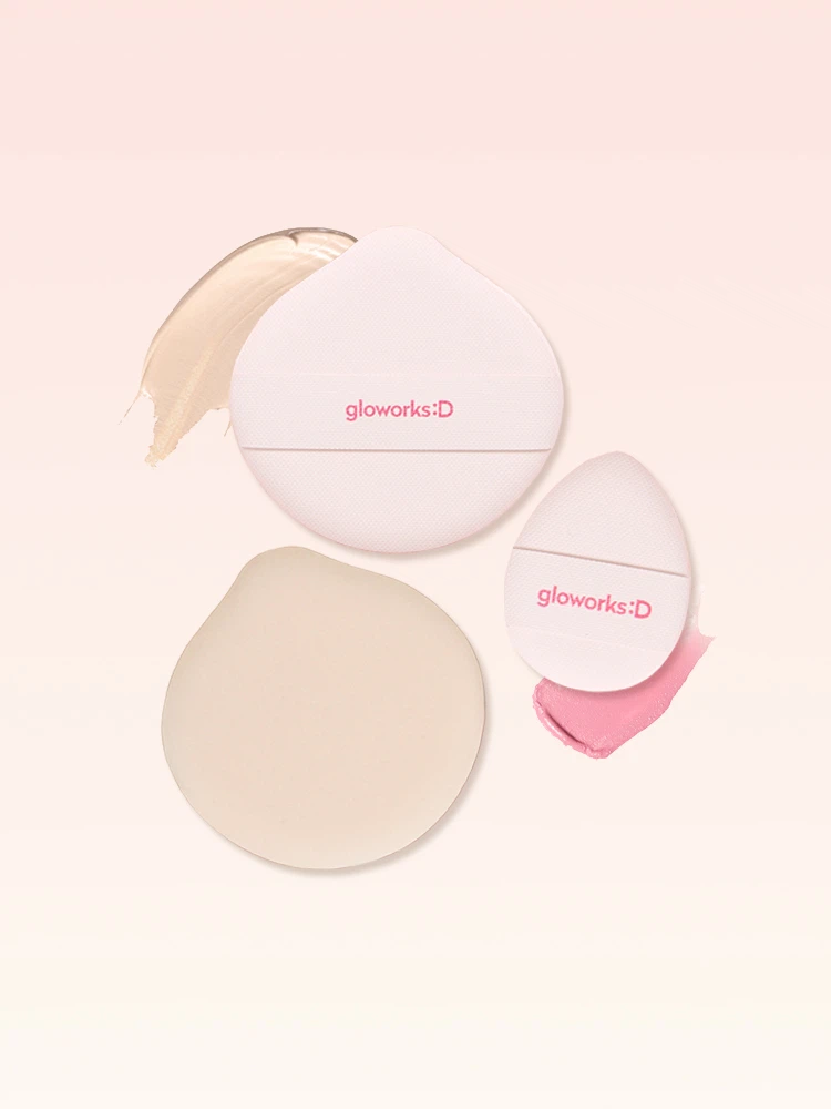 韓國Daiso熱賣 Gloworks Palette Puff 多用途水滴形水潤遮瑕粉撲套裝連收納盒 - 4個裝 韓國Daiso熱賣 Gloworks Palette Puff 多用途水滴形水潤遮瑕粉撲套裝連收納盒 - 4個裝