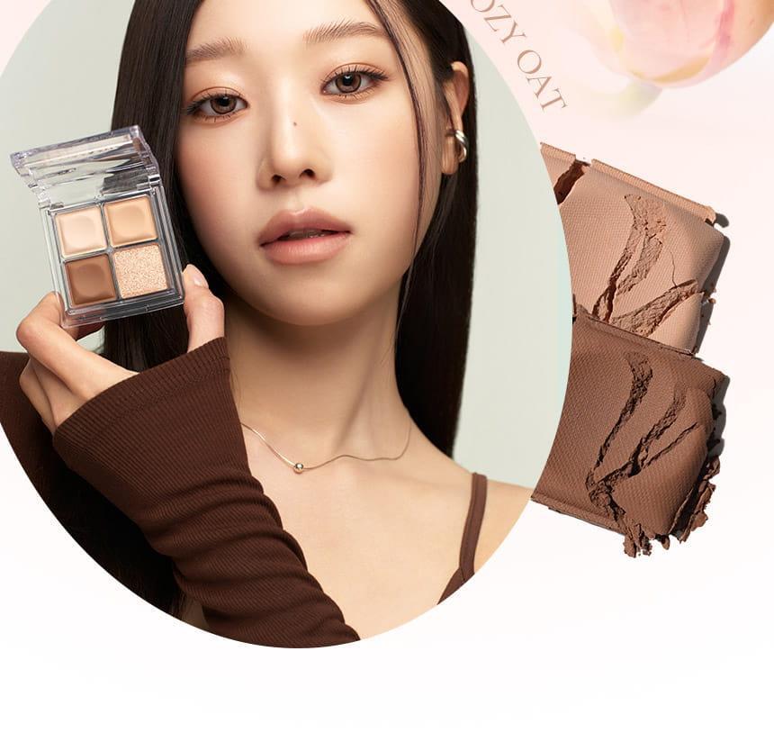 手指上妝友好眼影盤！韓國 LUMMIR Touch On Eyes Shadow Palette 四格多用途眼影盤 - 4色選擇
