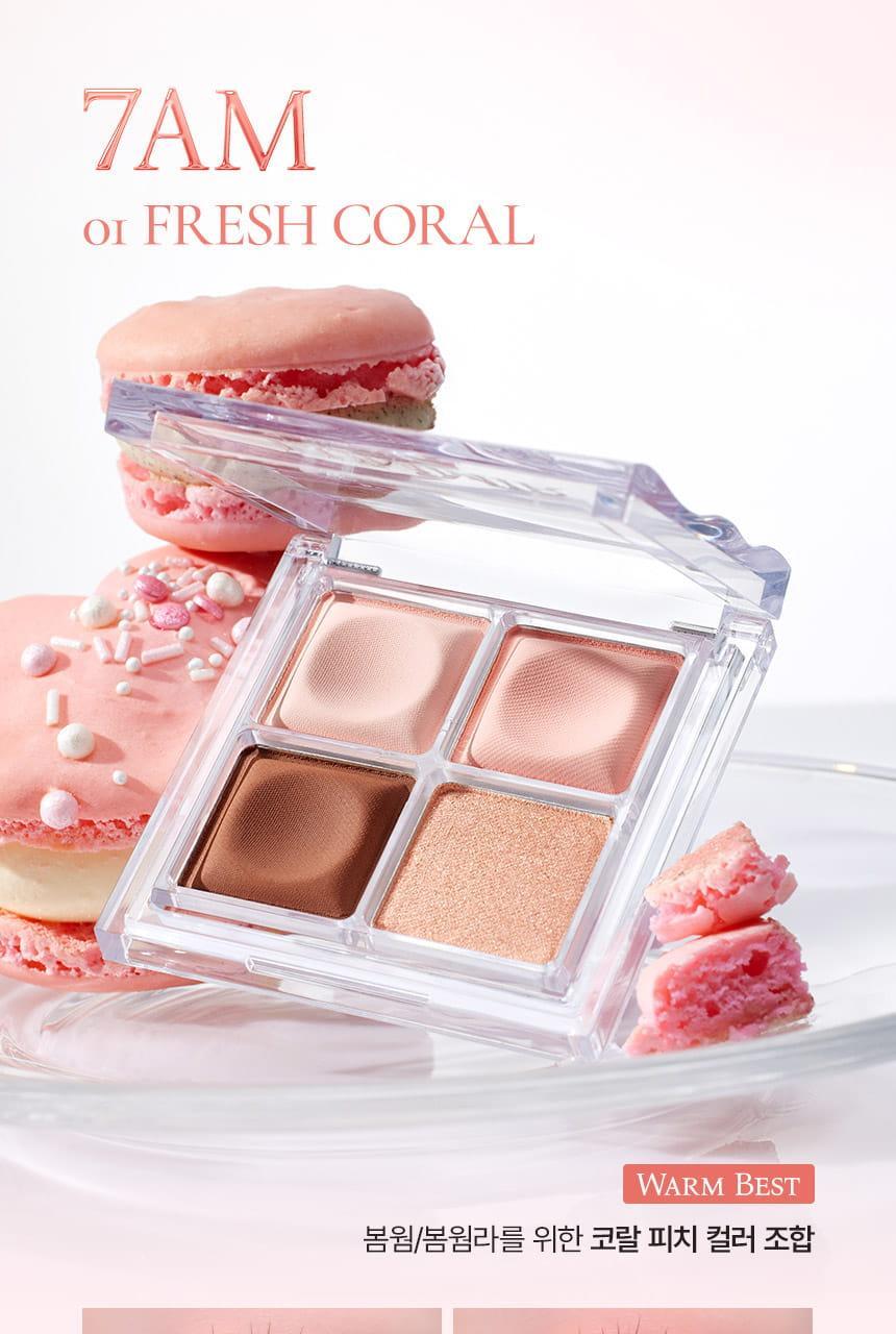 手指上妝友好眼影盤！韓國 LUMMIR Touch On Eyes Shadow Palette 四格多用途眼影盤 - 4色選擇