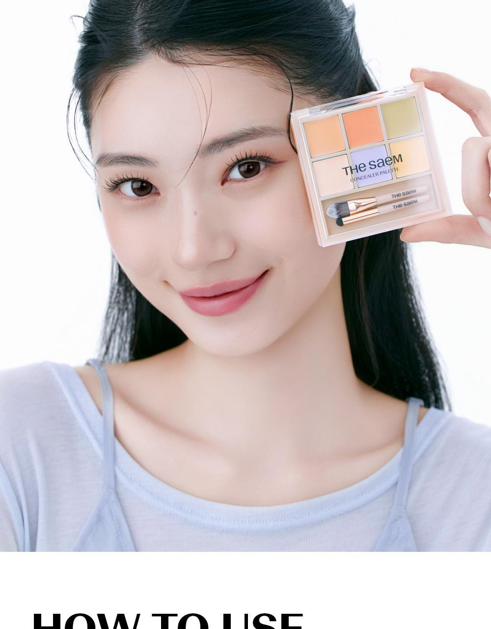 🏆GlowPick!韓國 TheSaem Cover Perfection Concealer Palette 6色校正調色遮瑕盤連掃(#01 Cover & Correct / #02 Cover & Light) - 2色選擇