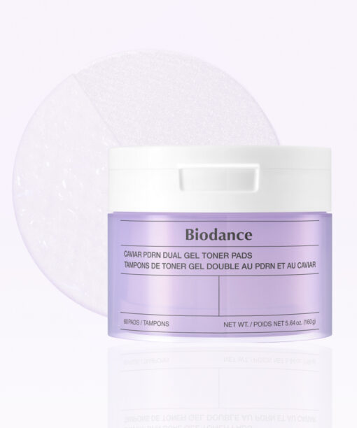韓國 Biodance Caviar PDRN Dual Gel Toner Pads 高濃度魚子醬PDRN雙重凝膠爽膚濕敷果凍棉片 - 60片裝