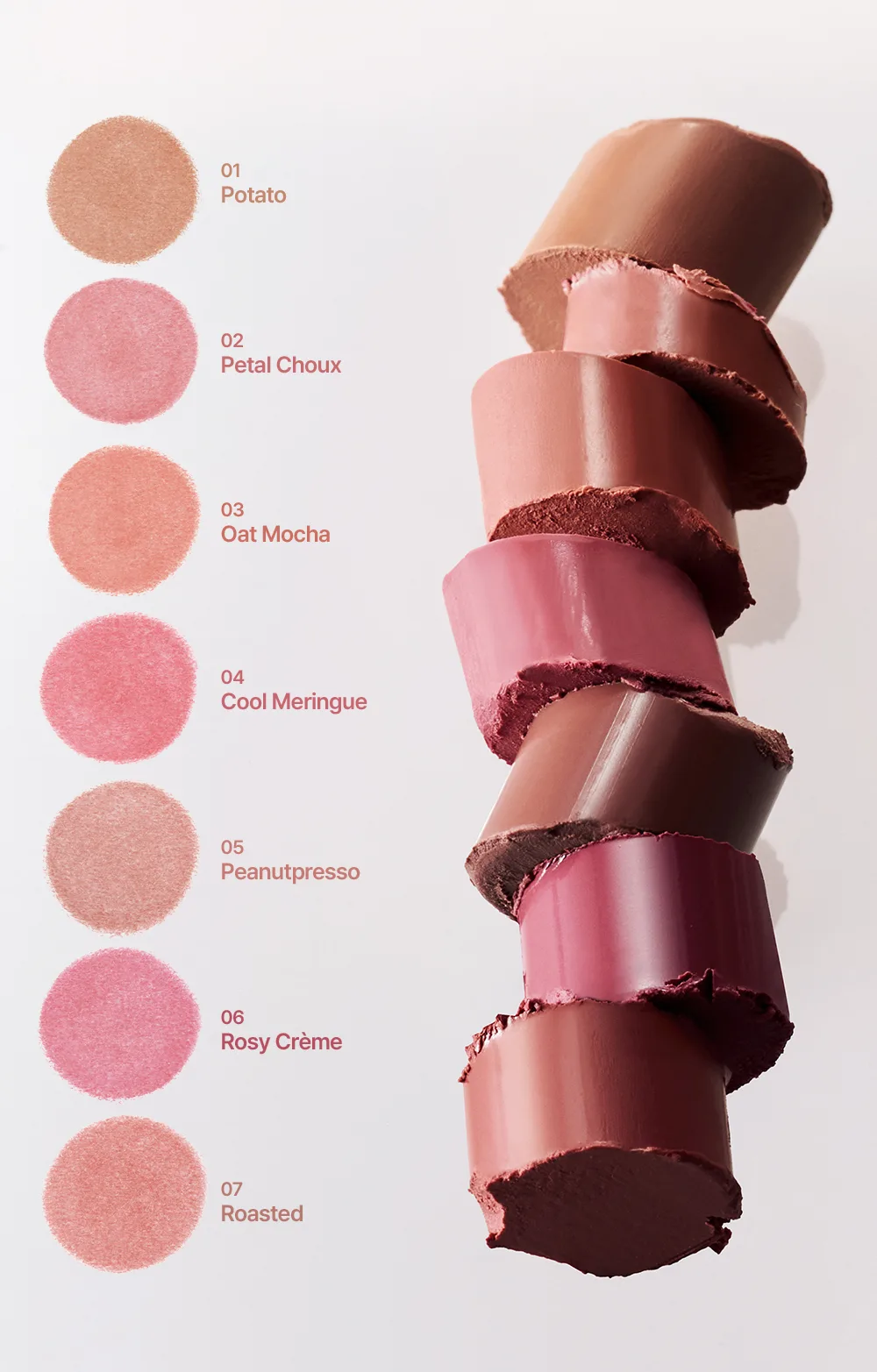 韓國 espoir Mashed Blur Balm Stick 柔和絲滑柔焦霧面唇膏(#01-07) - 7色選擇