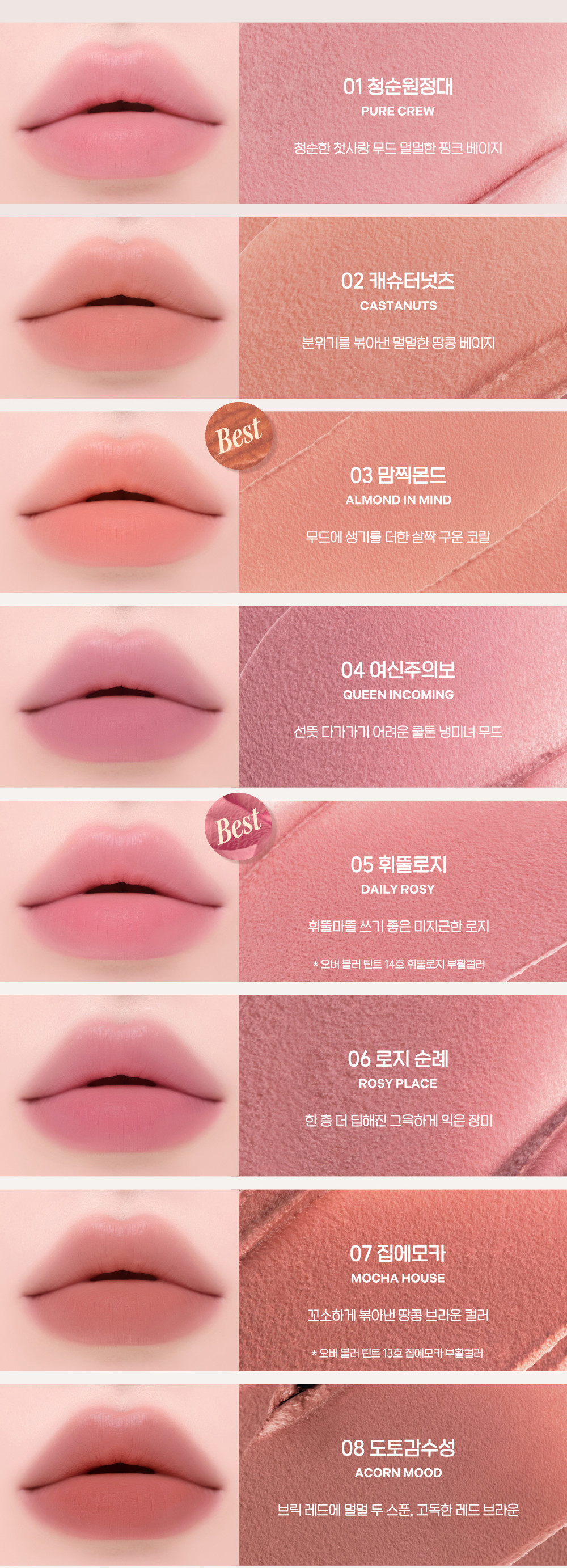 秋日Nut Core系列🐿️🥜 韓國 peripera Mood Blur Tint 柔焦霧面唇釉 - 9色選擇