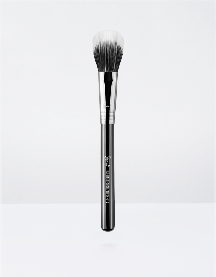 Sigma Beauty F15 Duo Fiber Powder/Blush Brush - Black/Chrome