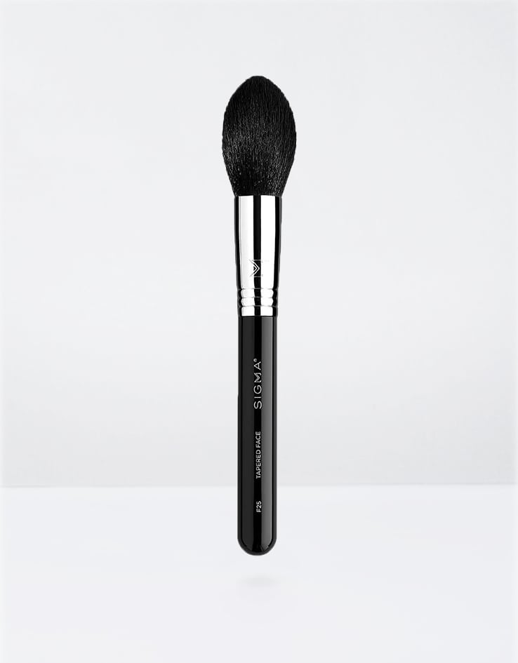 Sigma Beauty F25 Tapered Face Brush - Black/Chrome