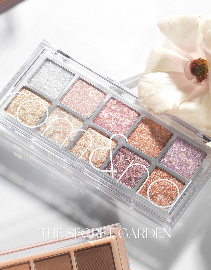 韓國彩妝 Romand Better Than Palette 00 Light & Glitter Garden 秘密花園系列 00號閃耀花園10色全亮片打亮眼影盤