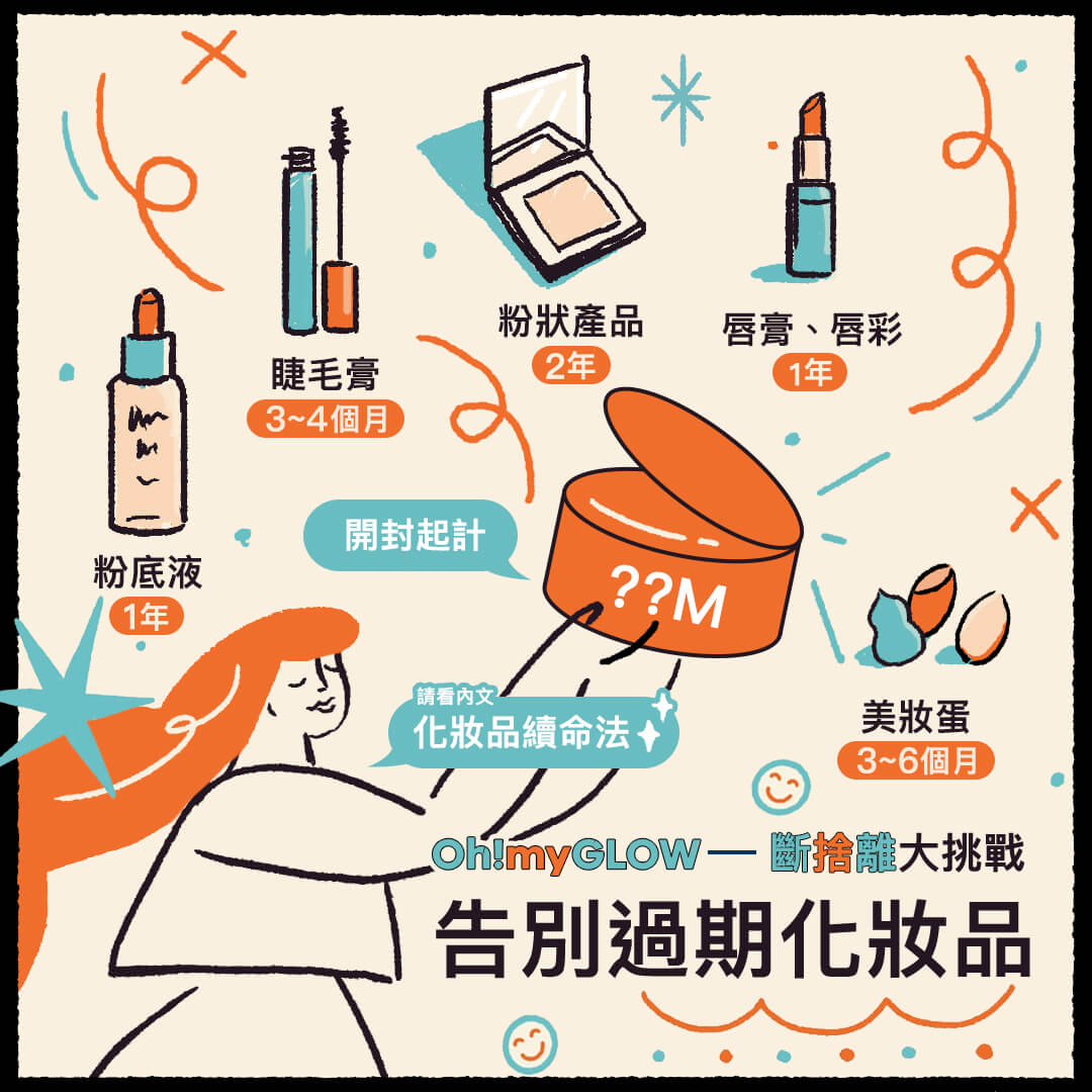 斷捨離大挑戰 - 告別過期化妝品 化妝品的使用期限